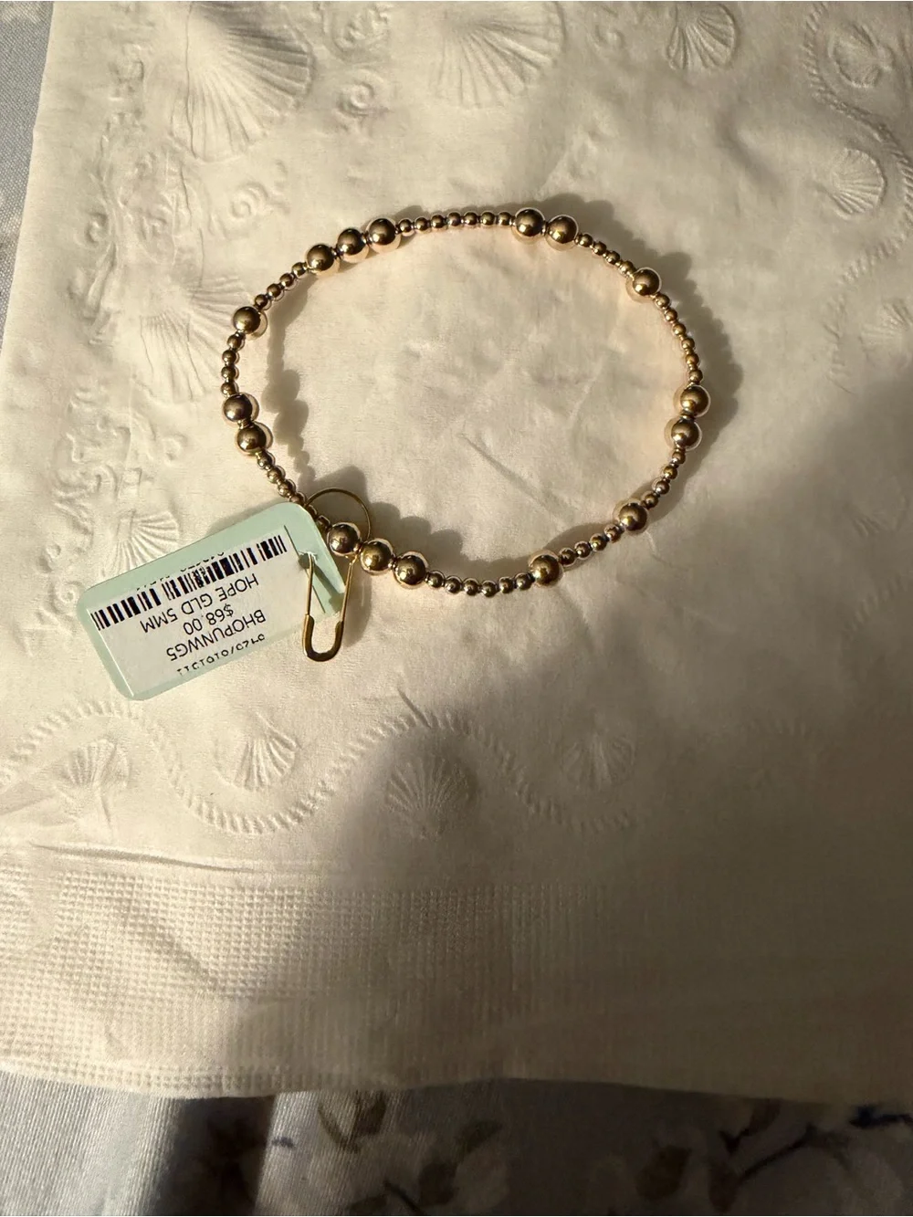 Enewton hope gold 5mm Beaded Stretch Bracelet NWT - Picture 2 of 2